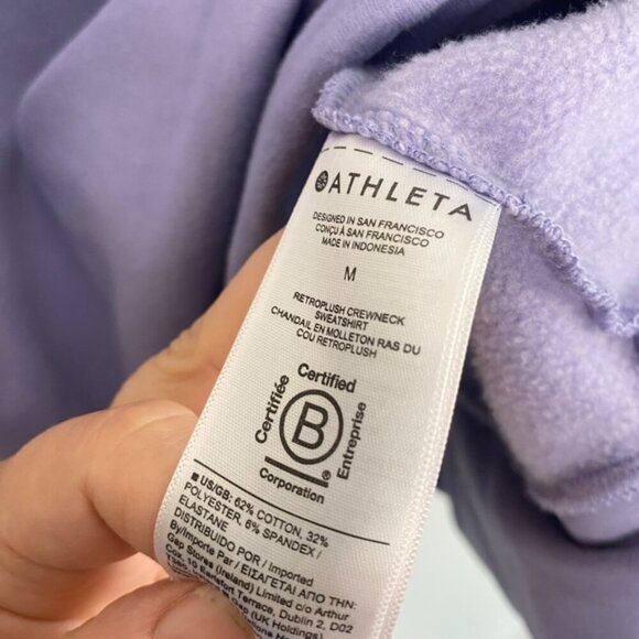 Athleta Purple Retroplush Crewneck Sweatshirt with Hidden Pocket - Picture 6 of 10